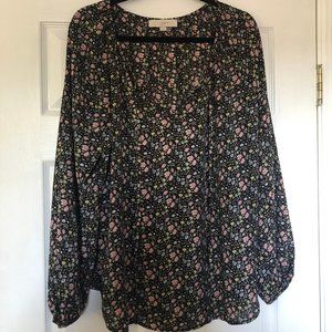 LOFT Floral Long Sleeve Blouse